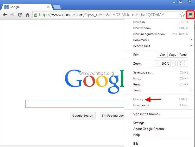 clear browser history in chrome